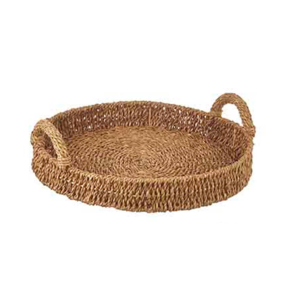 RAZ IMPORTS SEAGRASS TRAY WITH HANDLES - SMALL