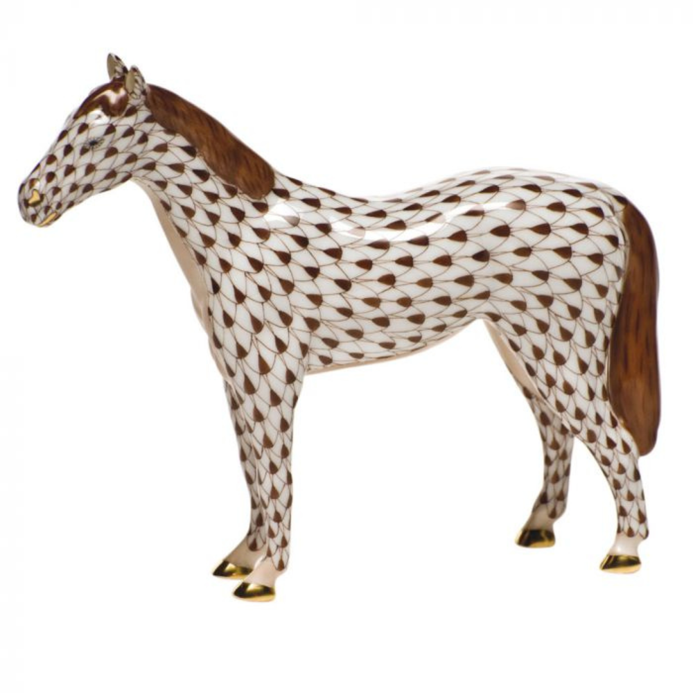 HEREND Small Horse In Chocolate Color