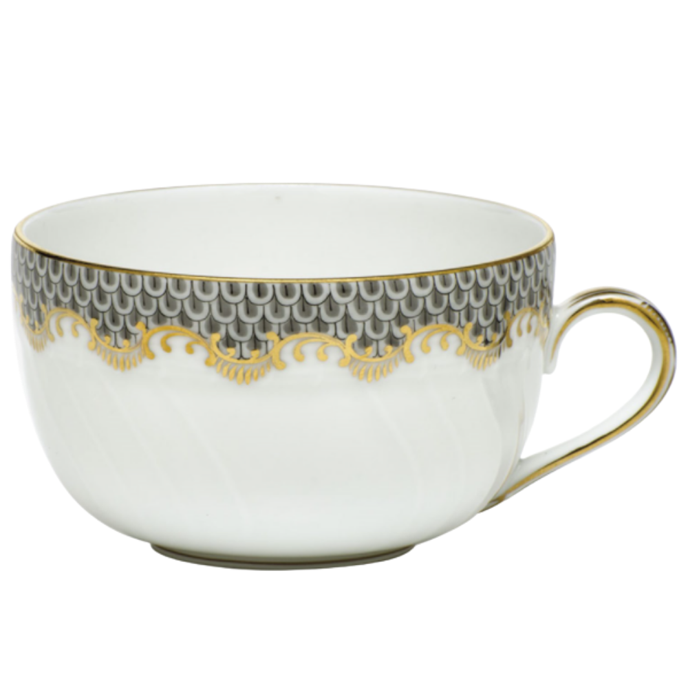 HEREND FISH SCALE GRAY CANTON CUP