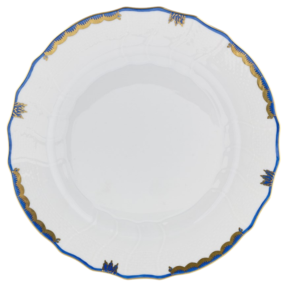 HEREND PRINCESS VICTORIA BLUE BREAD and BUTTER PLATE