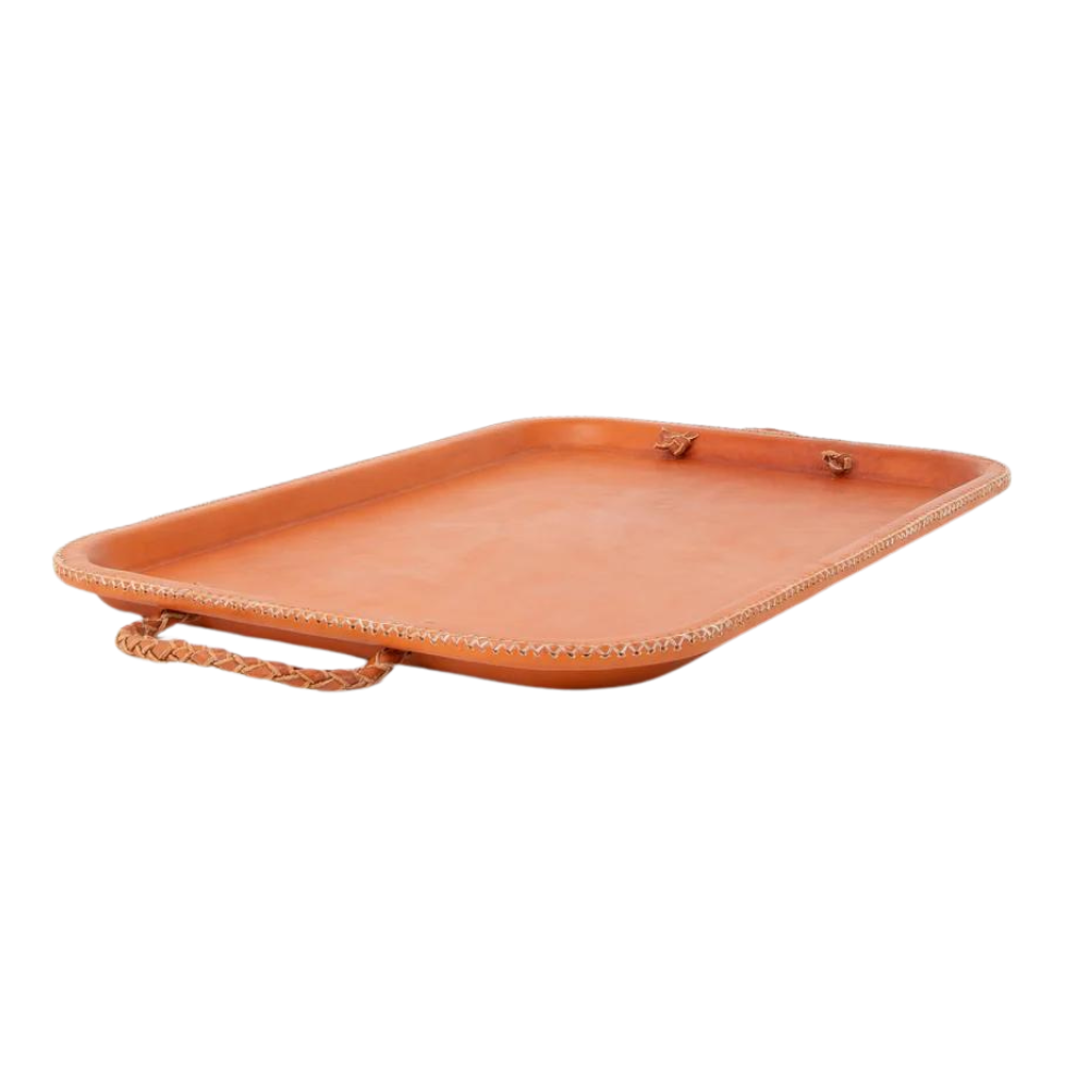 BATI GOODS HERMANA SERVING TRAY WITH EMBROIDERED HANDLES