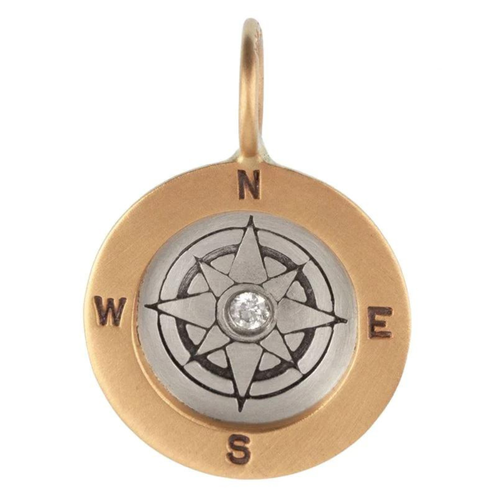 HEATHER B. MOORE FRAMED COMPASS ROSE ROUND CHARM