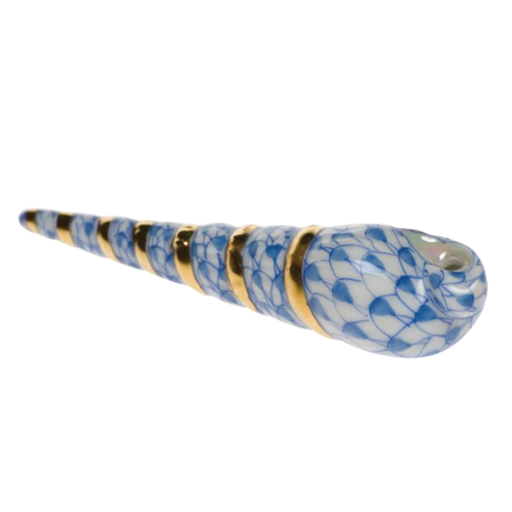 HEREND Blue Turritella Shell
