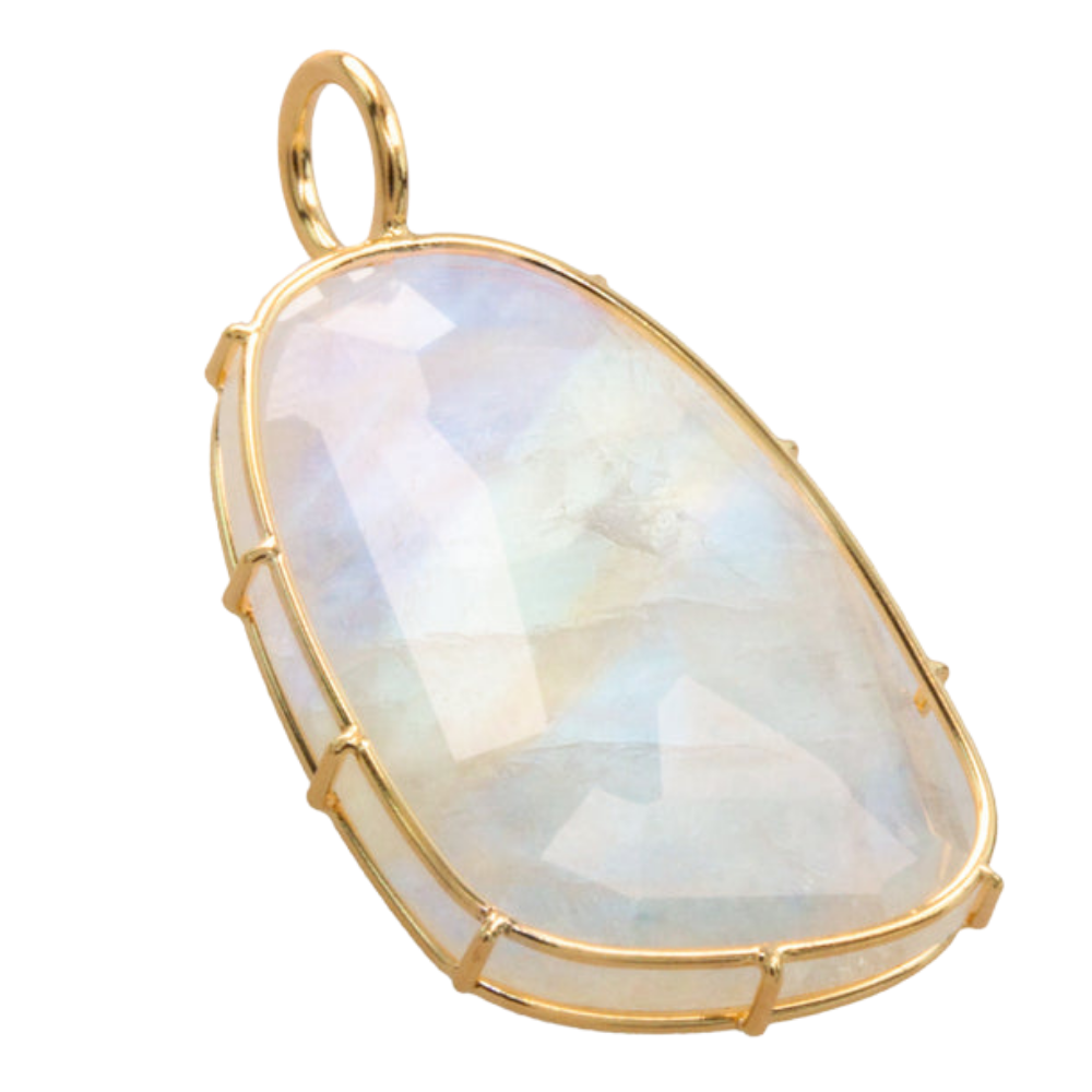 HEATHER B. MOORE 14K YELLOW GOLD WIRE MOONSTONE CHARM NSO