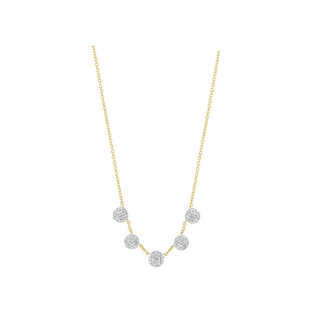 Phillips House 14K YELLOW GOLD DIAMOND FIVE MICRO STATION NECKLACE