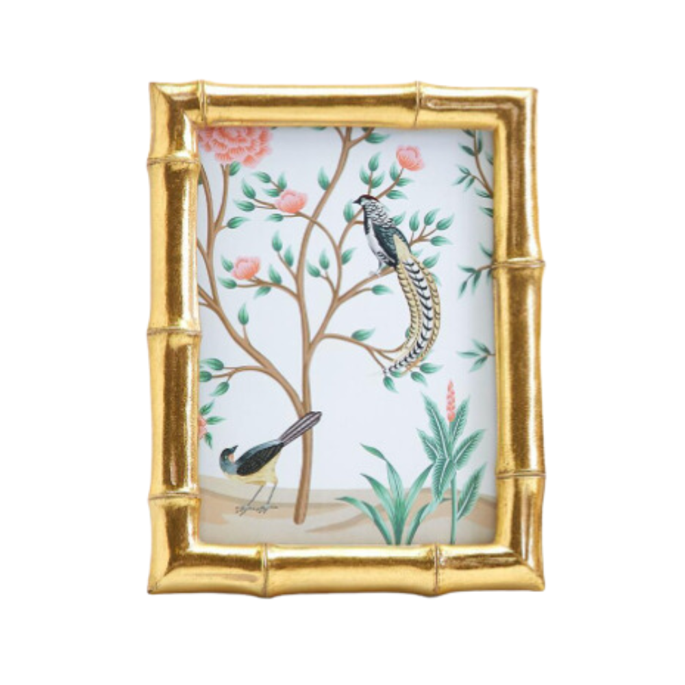 TWO'S COMPANY GOLD FAUX BAMBOO FRAME