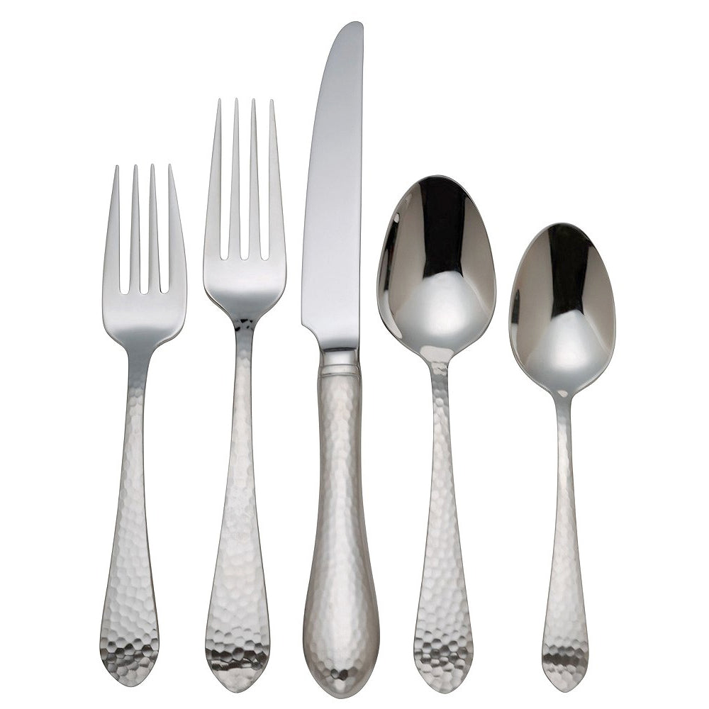 REED & BARTON HAMMERED ANTIQUE PLACE SETTING 5-PIECE