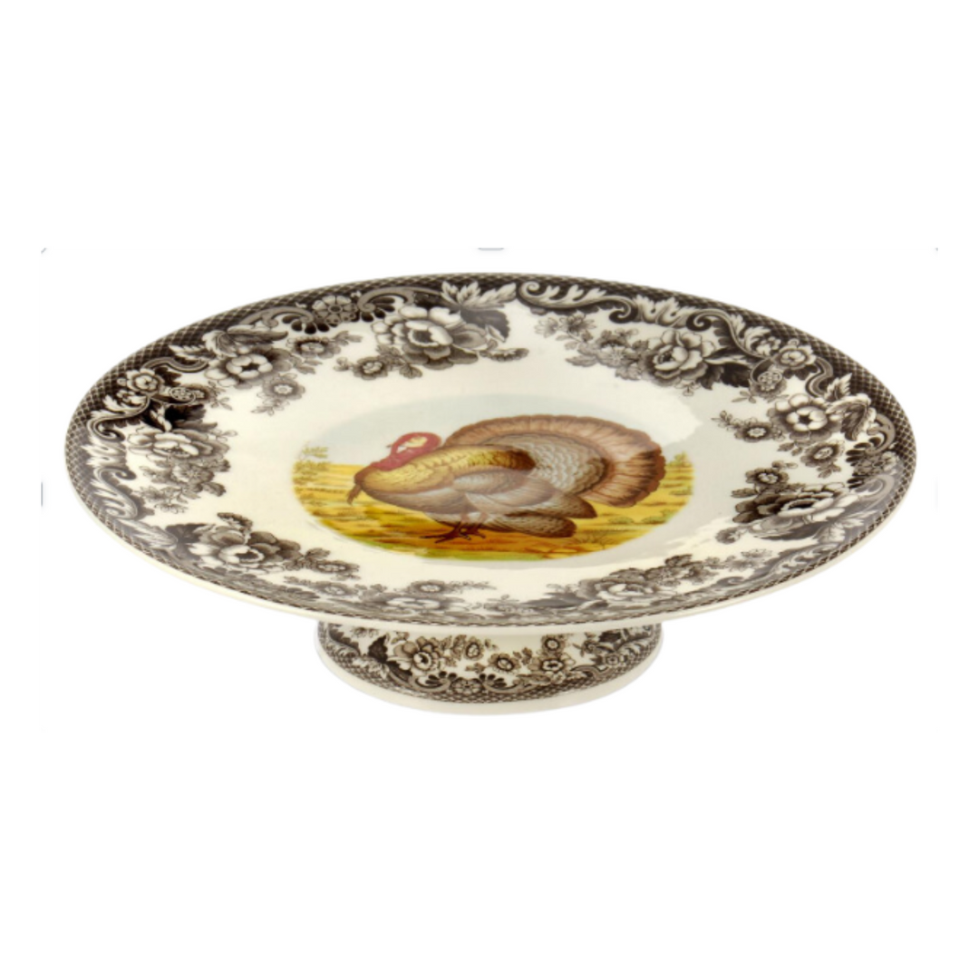 SPODE WOODLAND TURKEY FOOTED CAKE PLATE