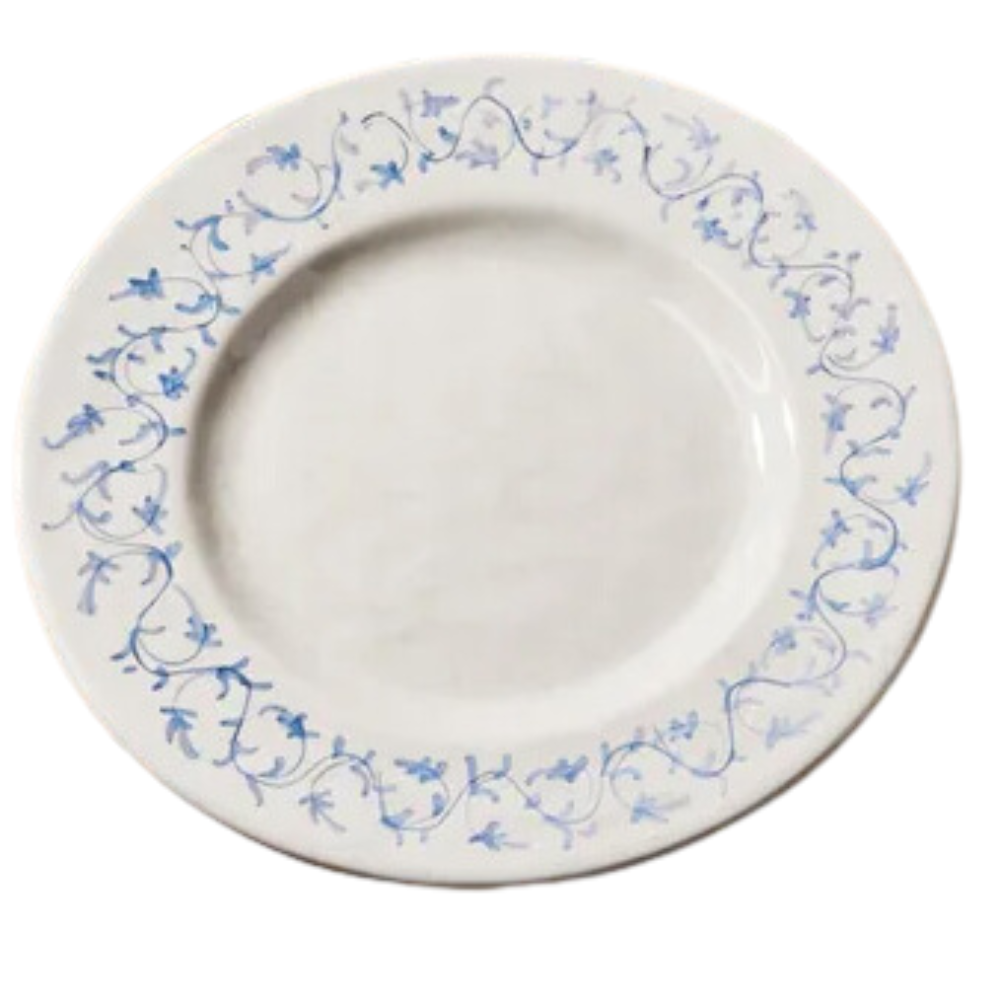 BEATRIZ BALL VIDA SIENNA MELAMINE DINNER PLATE - WHITE AND BLUE