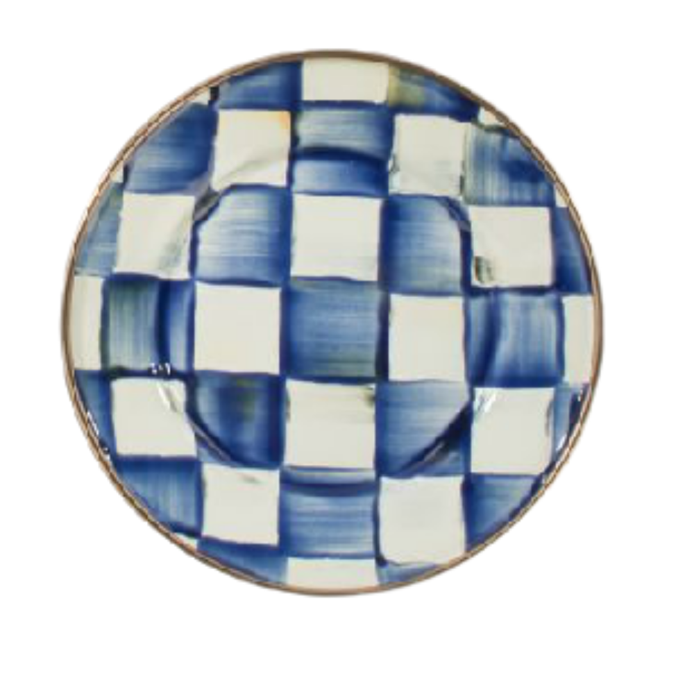MACKENZIE CHILDS ROYAL CHECK CANAPE PLATE