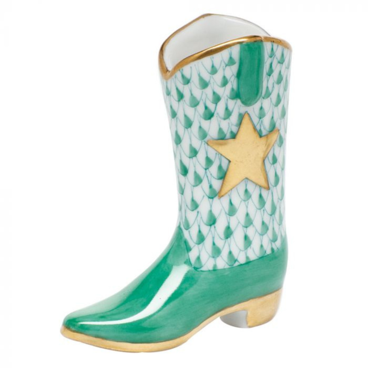 HEREND COWBOY AND COWGIRL BOOT GREEN