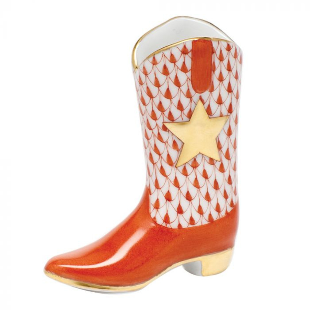 HEREND Cowboy and Cowgirl Boot RUST
