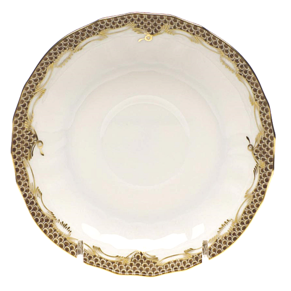 HEREND FISH SCALE BROWN SAUCER