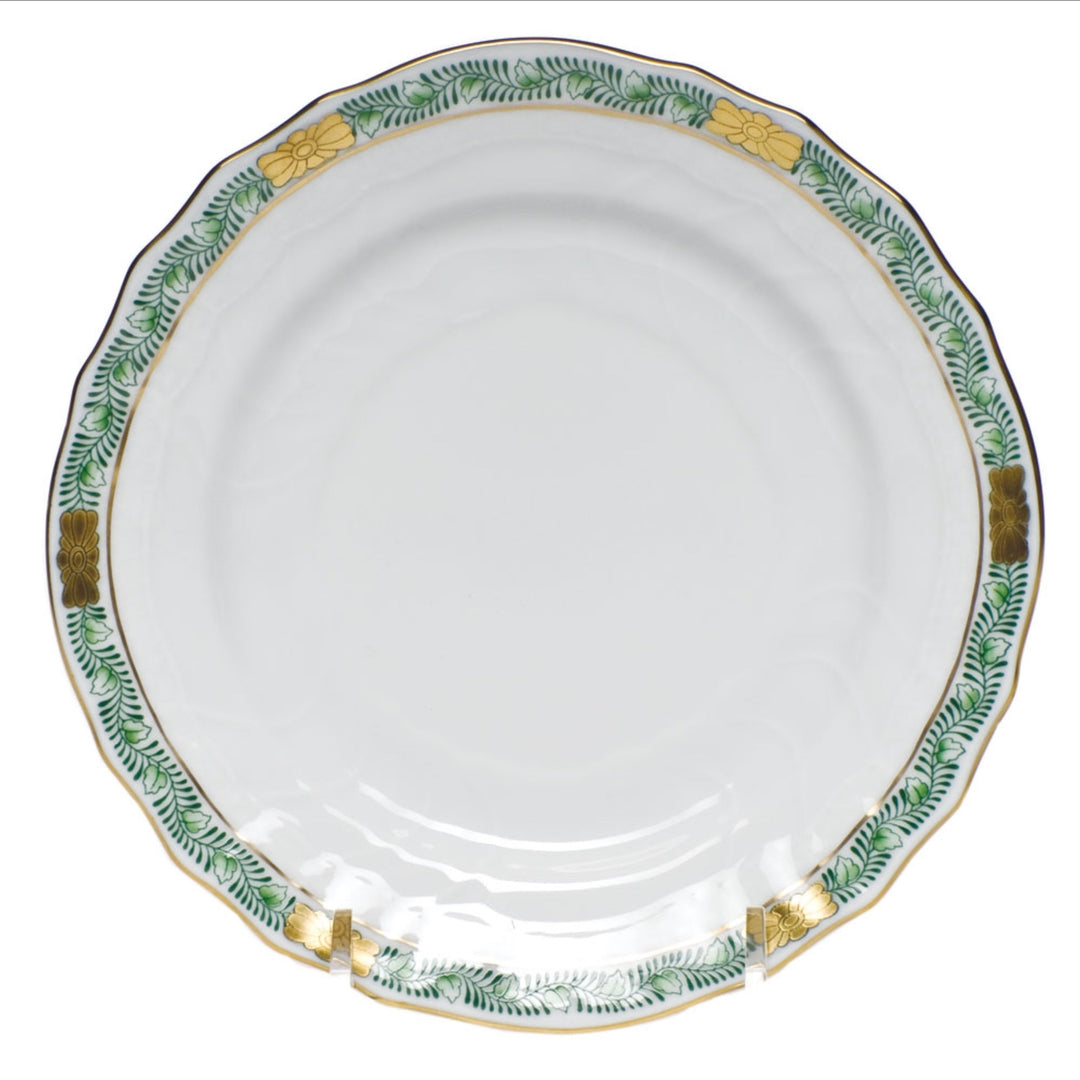 HEREND CHINESE GARLAND GREEN DINNER PLATE