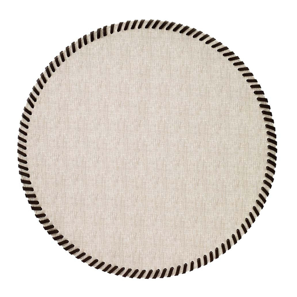 BODRUM Beige with Black Whipstitch Place Mat