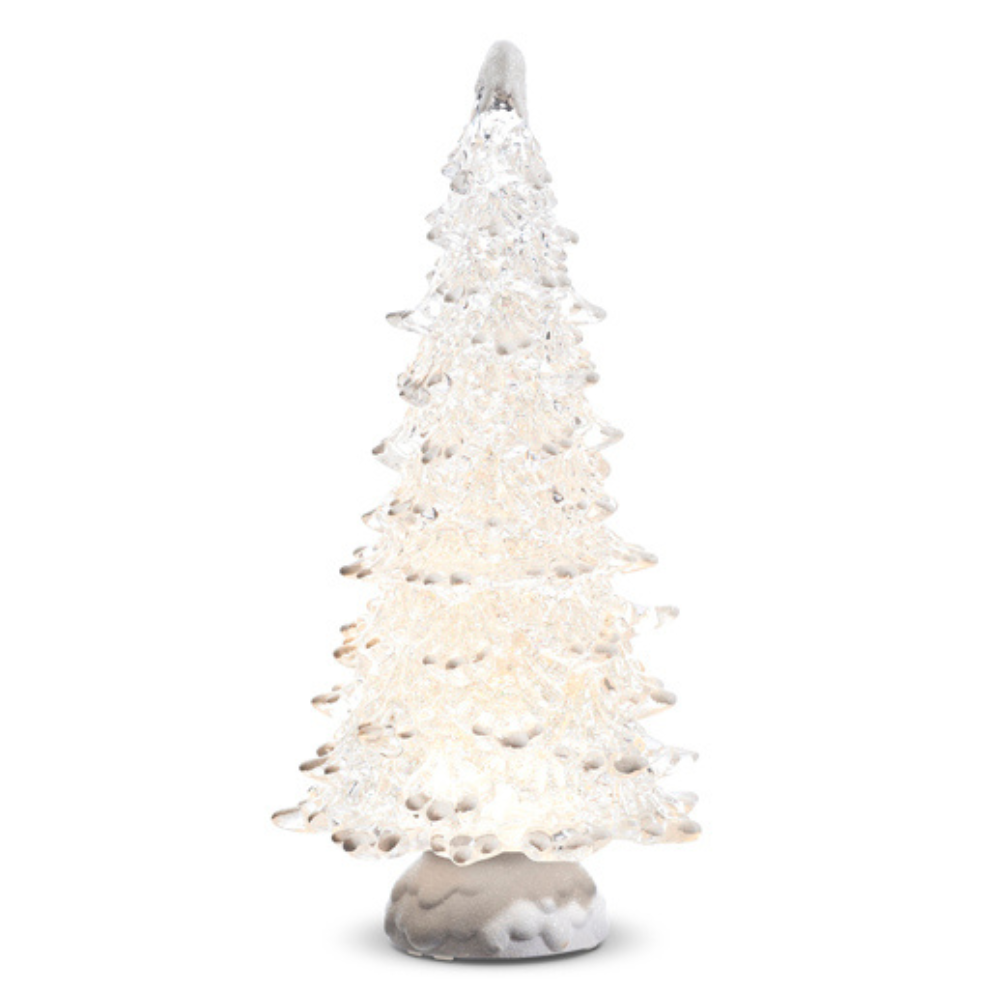 RAZ IMPORTS LIGHTED TREE WITH SNOW AND SWIRLING GLITTER