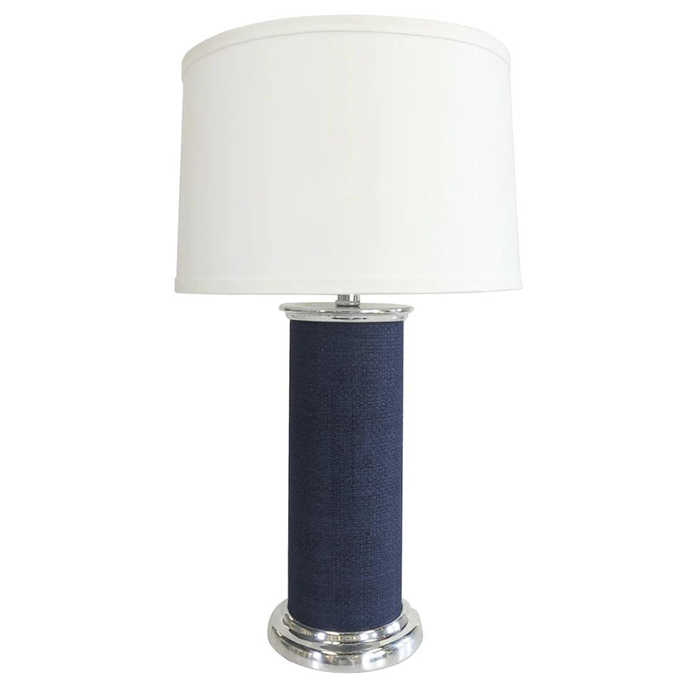 MARIPOSA INDIGO BLUE FAUX GRASSCLOTH LAMP