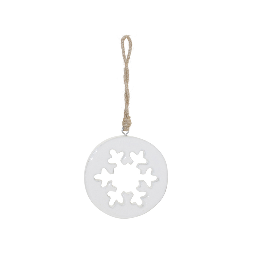 MELROSE SMALL WOODEN SNOWFLAKE CUT-OUT ORNAMENT