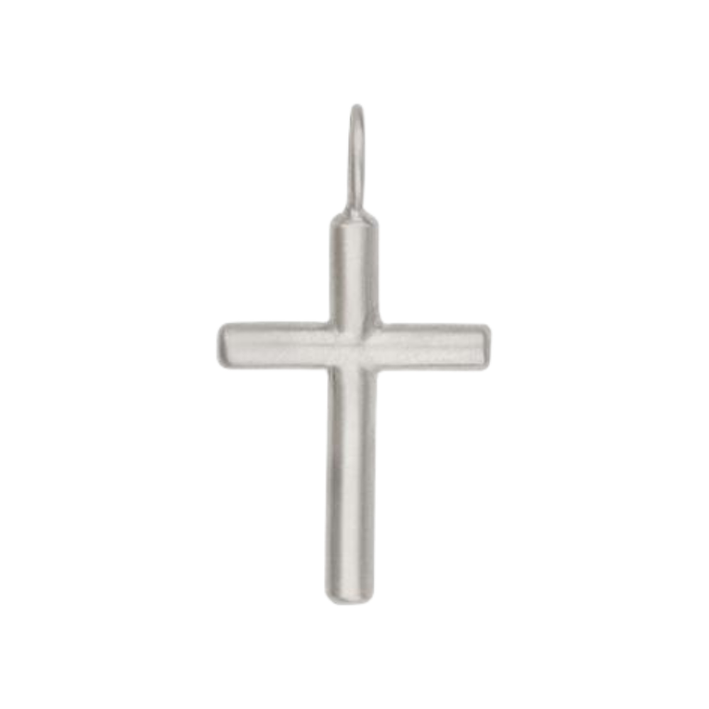 HEATHER B. MOORE SILVER BRUSHED CROSS CHARM