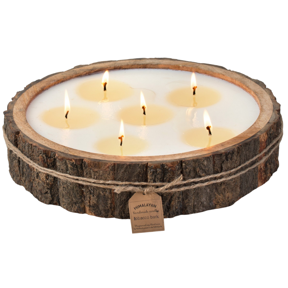 HIMALAYAN TRADING POST TREE BARK CANDLE WILD GREEN FIG LARGE