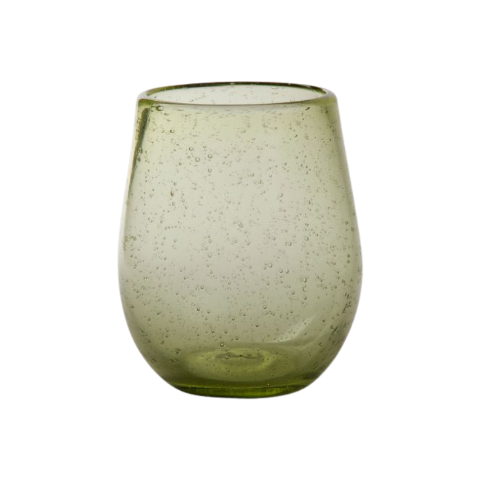 TAG FOLIAGE GREEN STEMLESS WINE GLASS