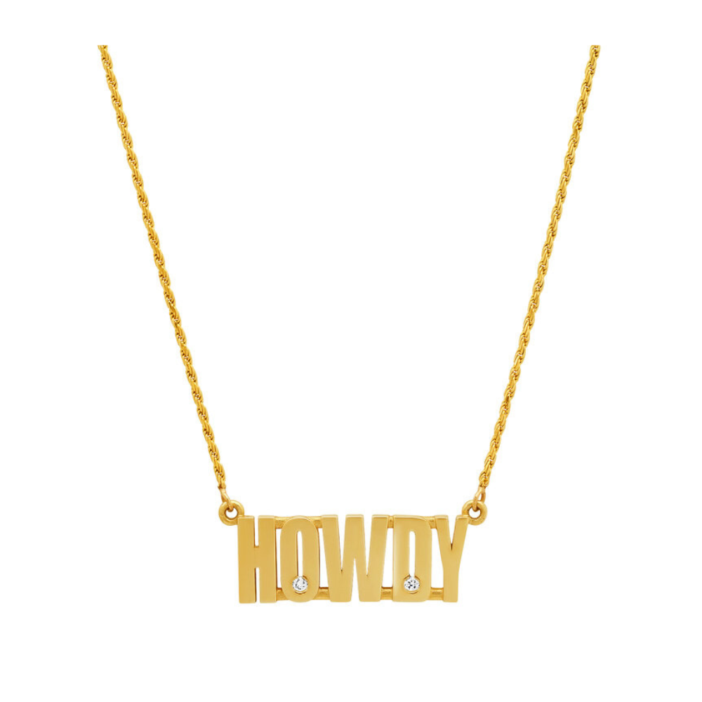 ESTABLISHED YELLOW GOLD HOWDY NECKLACE WITH DIAMOND