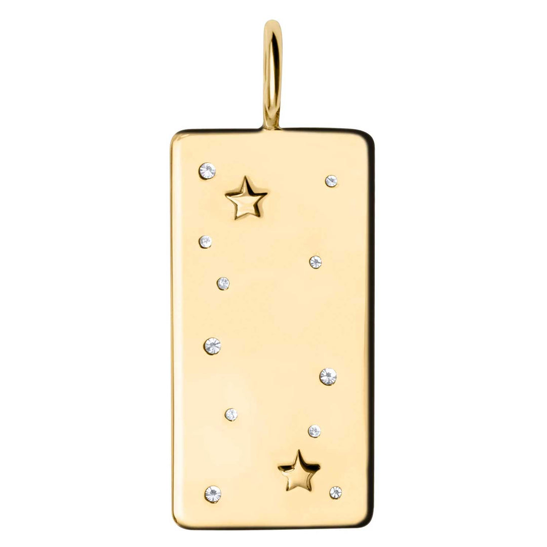 HEATHER B. MOORE YELLOW GOLD AMBITIOUS GRAFFITI HIGH POLISHED ID TAG