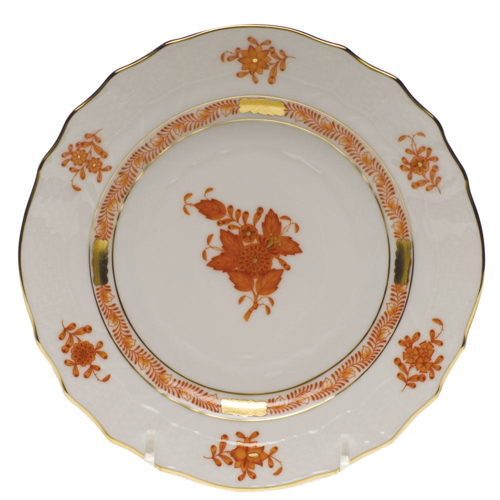 HEREND CHINESE BOUQUET RUST BREAD AND BUTTER PLATE