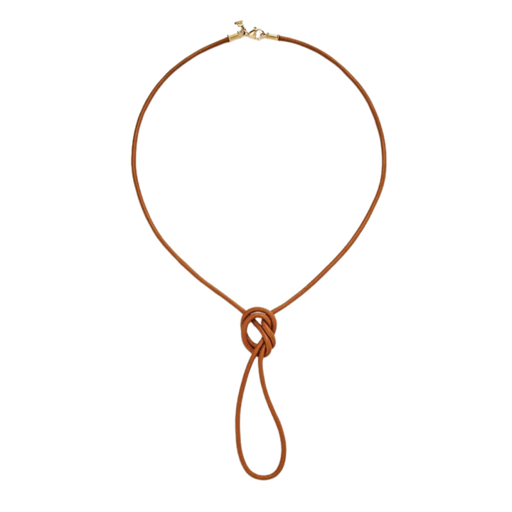 TEMPLE ST CLAIR 18K YELLOW GOLD ON NATURAL LEATHER CORD