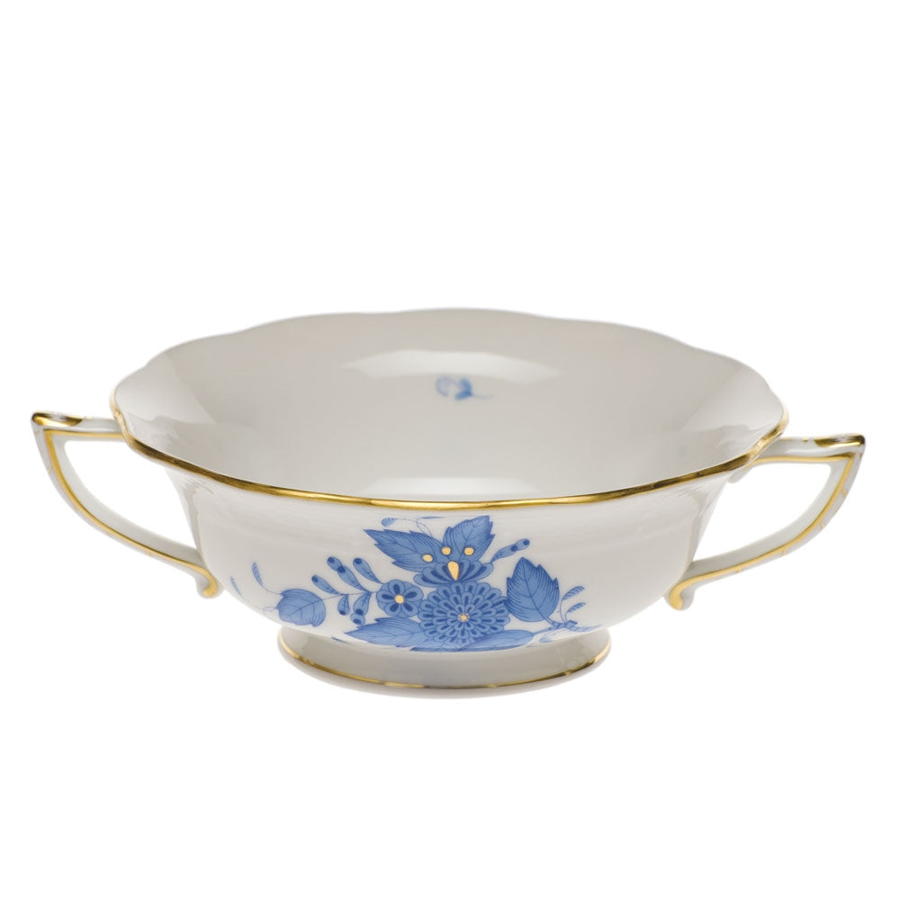 HEREND CHINESE BOUQUET BLUE CREAM SOUP CUP