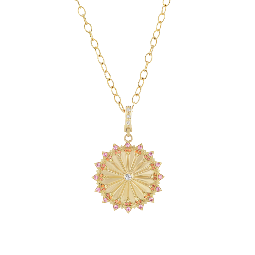 ORLY MARCEL 18K YELLOW GOLD BE THE LIGHT PENDANT NECKLACE