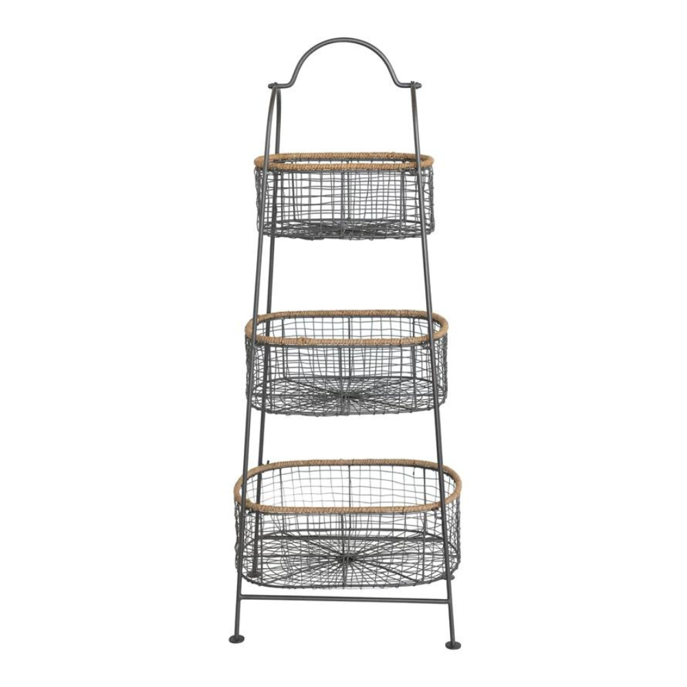 CREATIVE CO-OP METAL 3 TIER STAND WITH REMOVABLE BASKETS