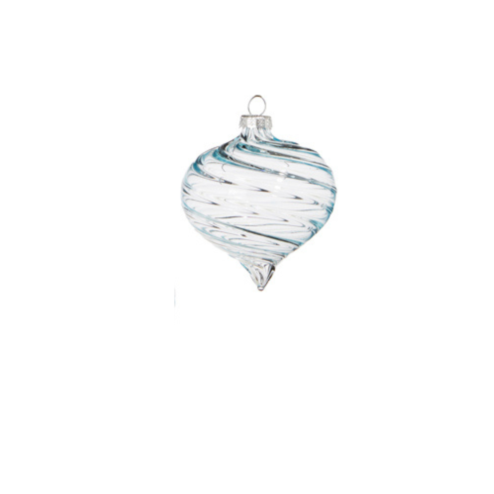 RAZ IMPORTS INDIVIDUALLY SOLD CLEAR BLUE BLOWN GLASS ORNAMENT