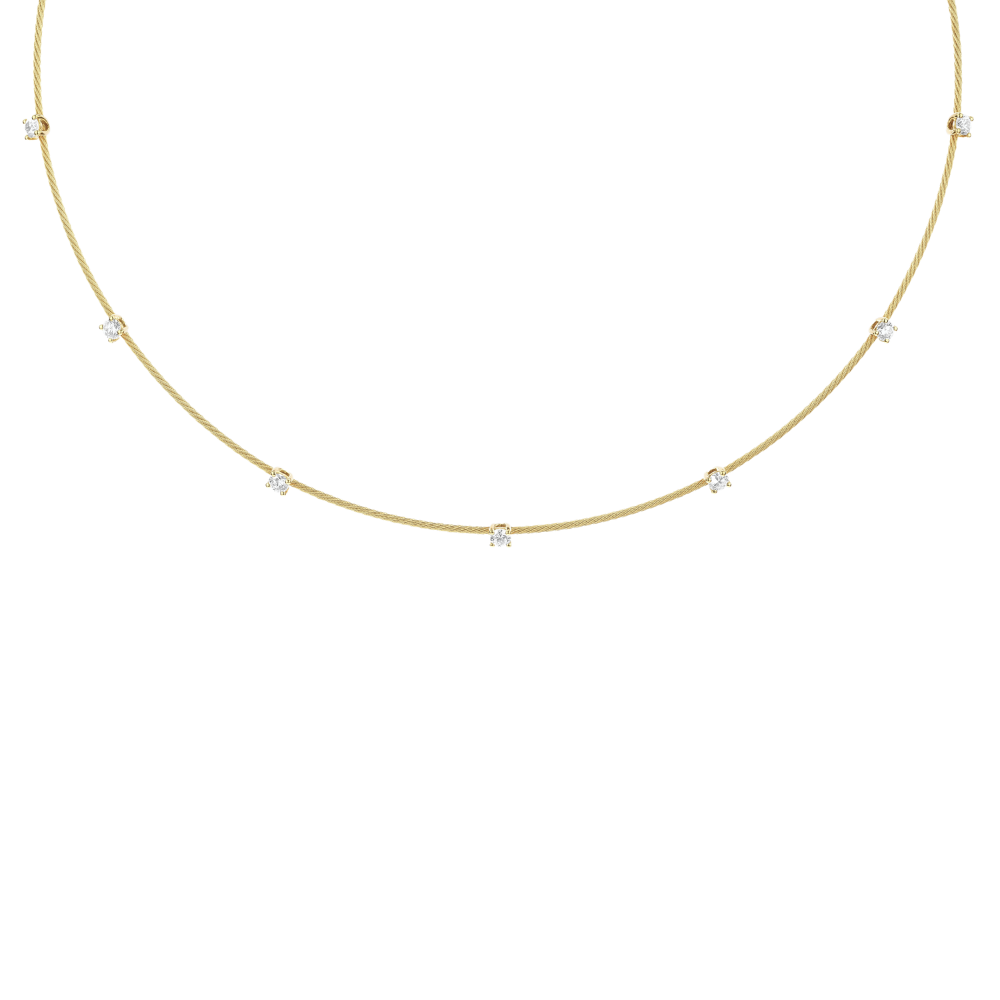 PAUL MORELLI 18K YELLOW GOLD WIRE NECKLACE WITH DIAMONDS