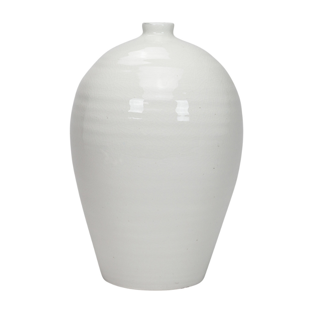 THE IMPORT COLLECTION GEO WHITE VASE