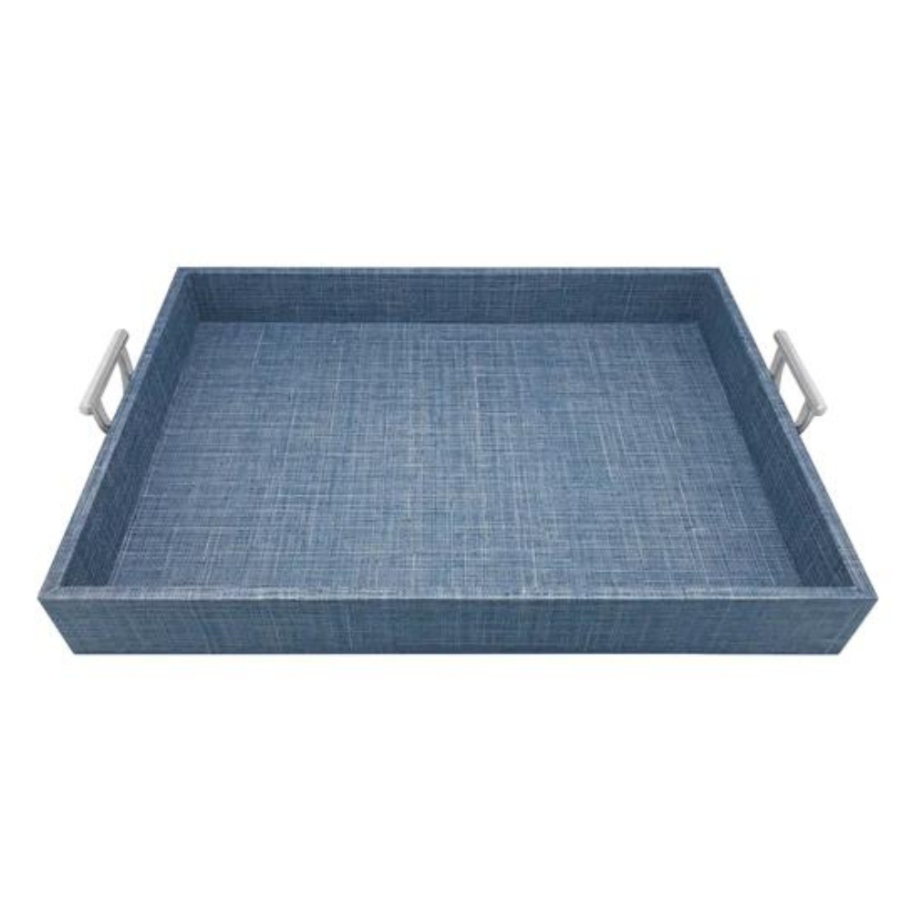 MARIPOSA HEATHER BLUE TRAY WITH METAL HANDLES