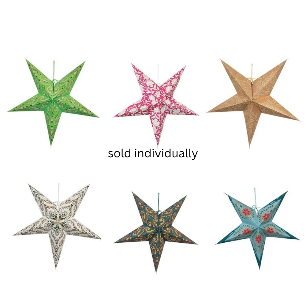 CREATIVE CO-OP INDIVIDUALLY SOLD 5-POINT PAPER STAR ORNAMENT