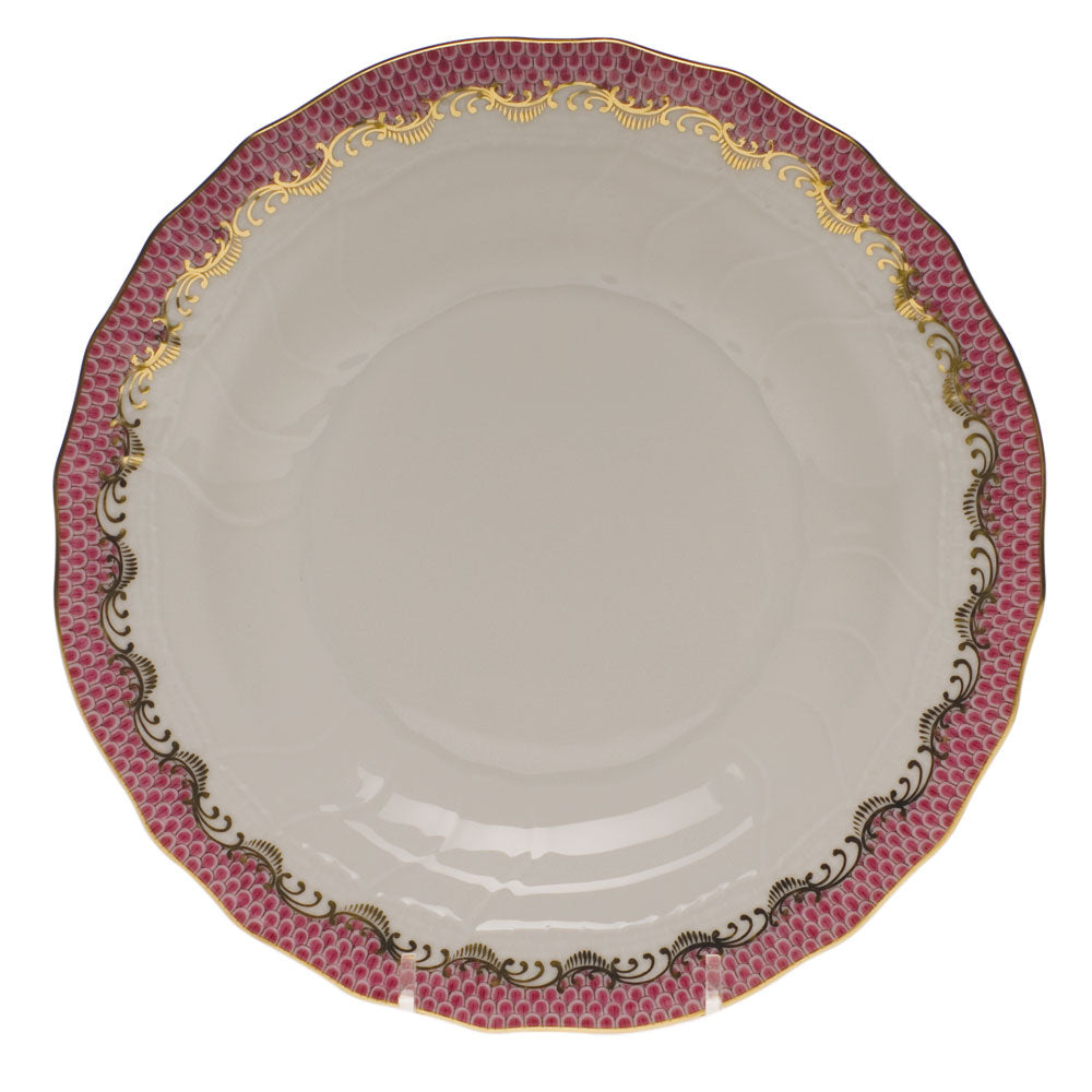 HEREND FISH SCALE PINK DESSERT PLATE