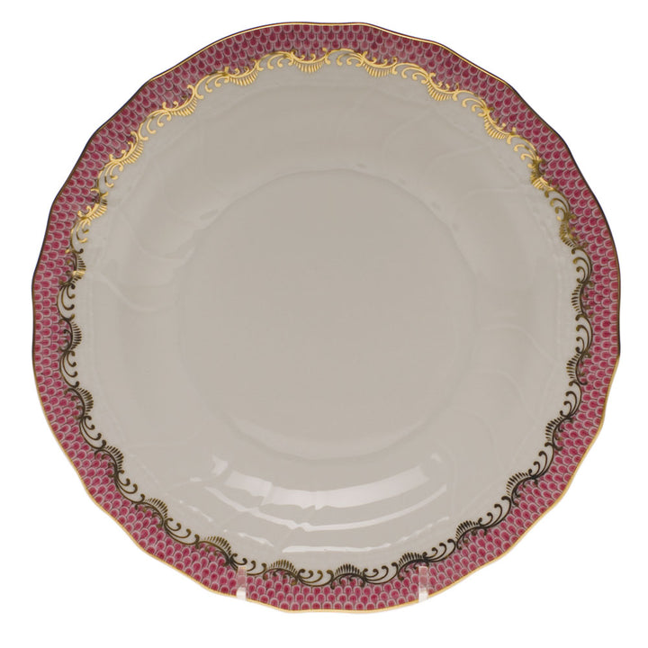 HEREND FISH SCALE PINK DESSERT PLATE
