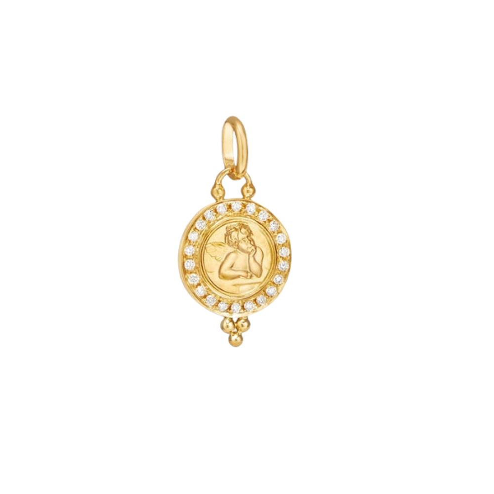 TEMPLE ST CLAIR 18K YELLOW GOLD ANGEL PENDANT