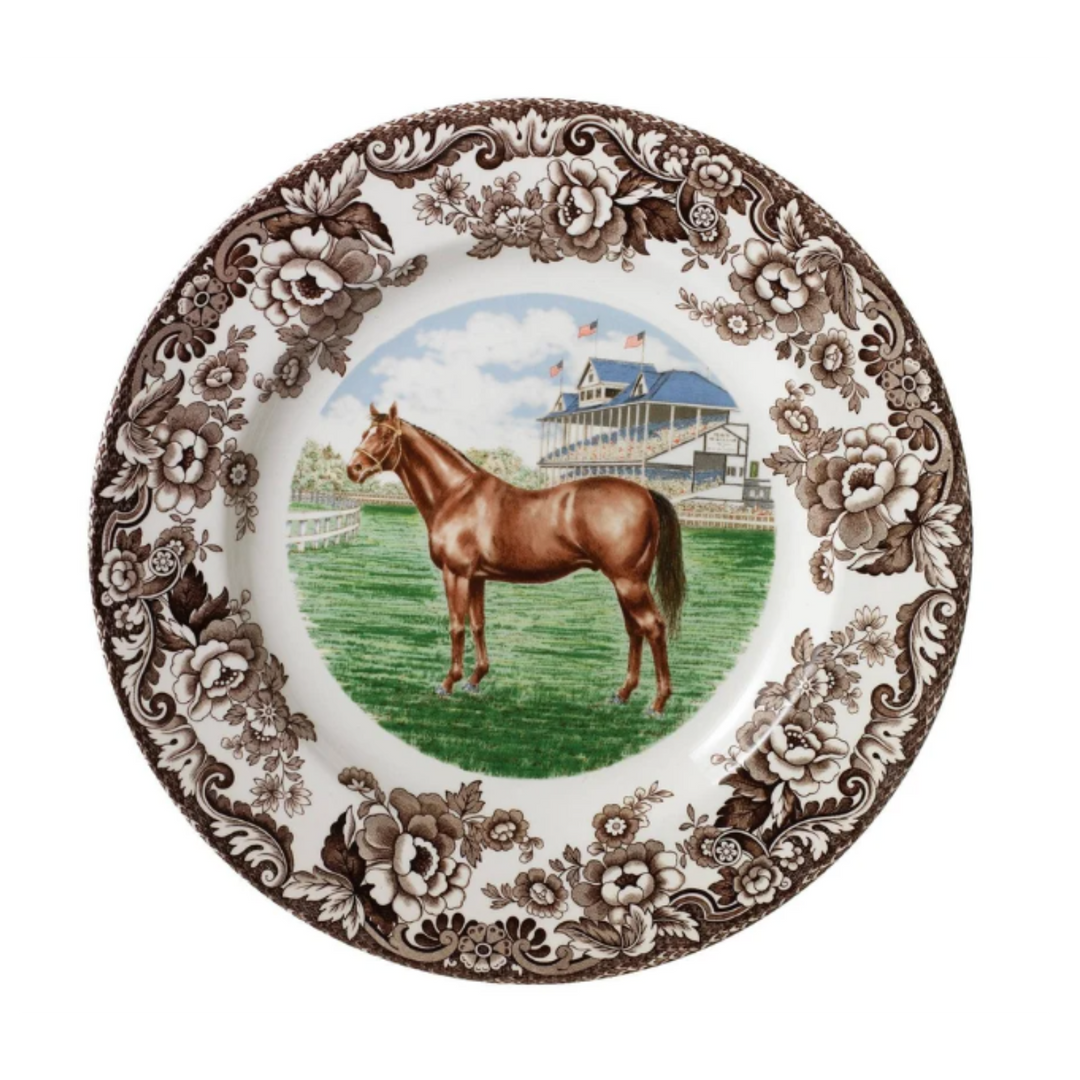 SPODE WOODLAND THOROUGHBRED HORSE DINNER PLATE