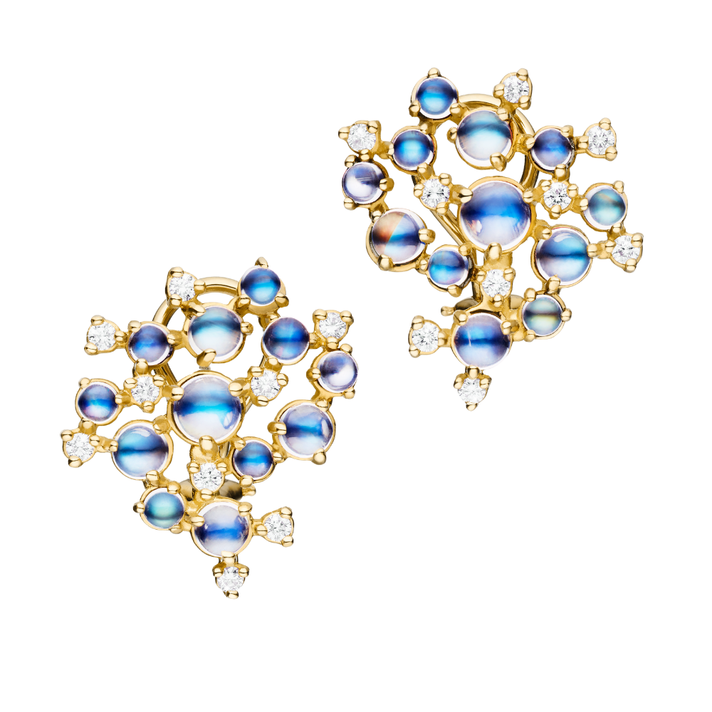PAUL MORELLI BUBBLE CLUSTER CLIP EARRINGS WITH MOONSTONE