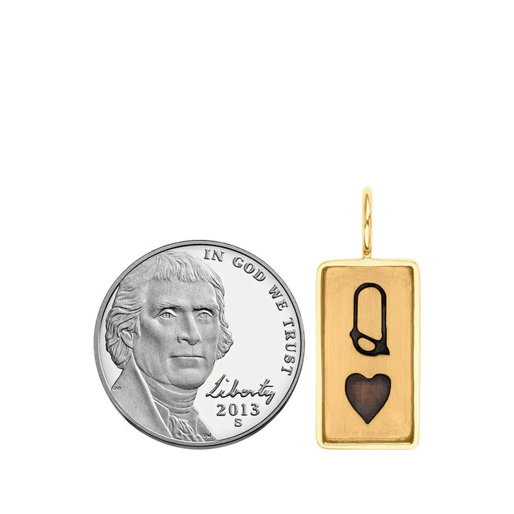 HEATHER B. MOORE YELLOW GOLD QUEEN OF HEARTS ID TAG