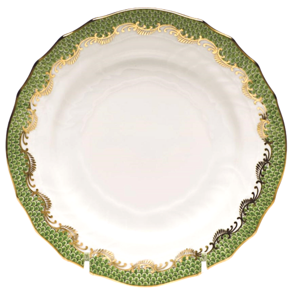 HEREND FISH SCALE EVERGREEN DINNER PLATE