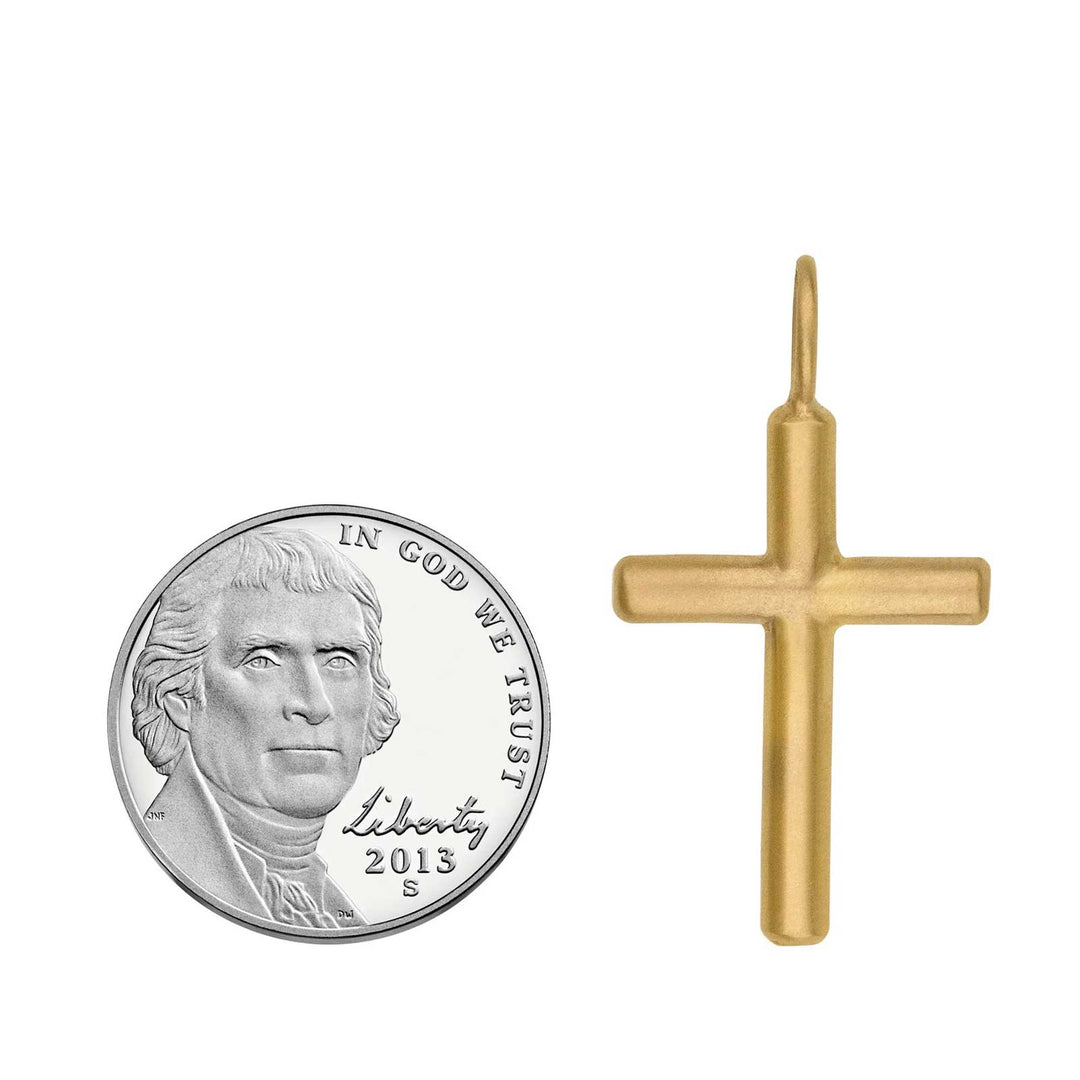 HEATHER B. MOORE Gold Brushed Cross Charm