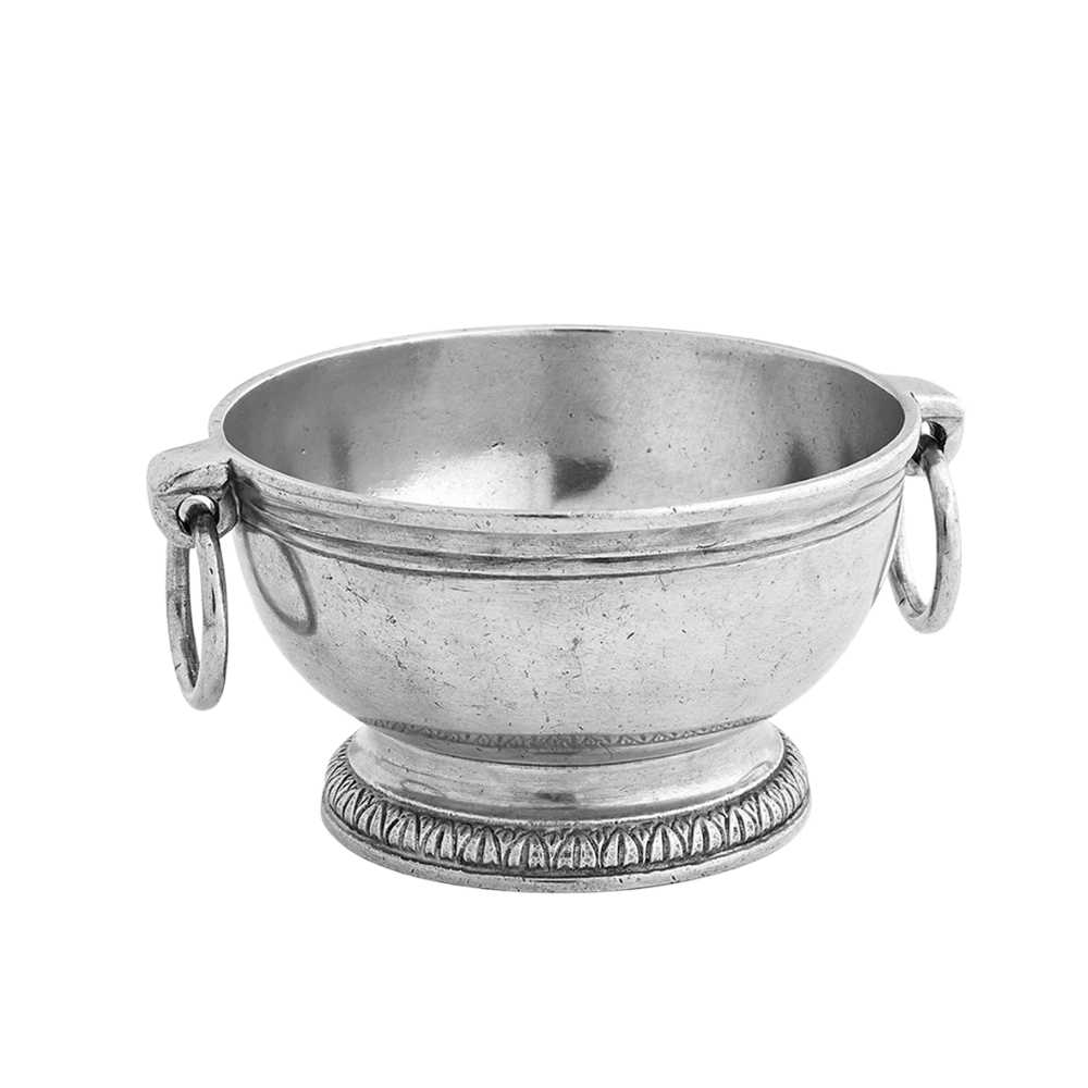 ARTE ITALICA PELTRO SMALL BOWL WITH RING HANDLES