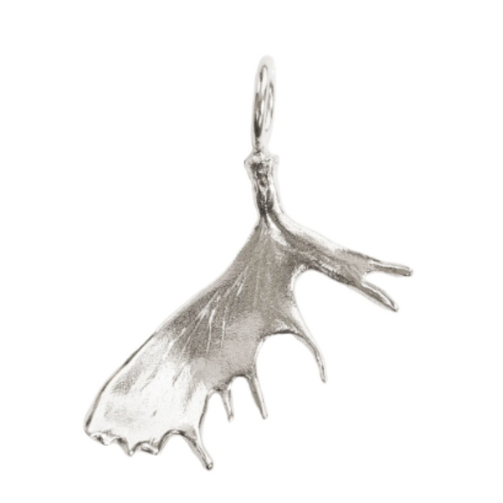 HEATHER B. MOORE SILVER MOOSE PADDLE SCULPTURAL CHARM