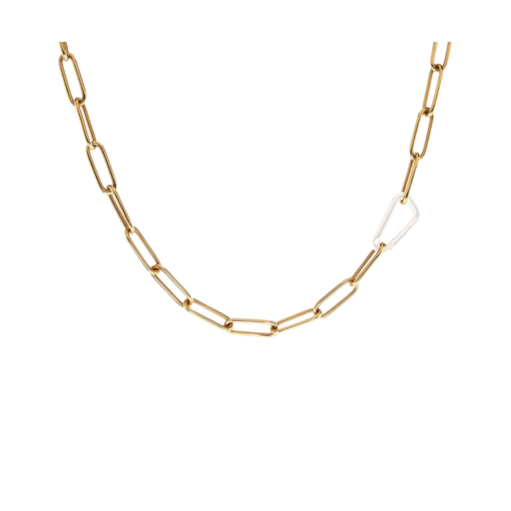 HEATHER B. MOORE 5.2MM YELLOW GOLD LINK CHAIN ONLY 16" HICH-NE-2458