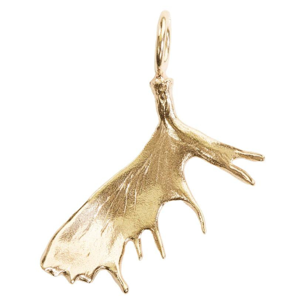 HEATHER B. MOORE GOLD POLISHED MOOSE PADDLE SCULPTURAL CHARM