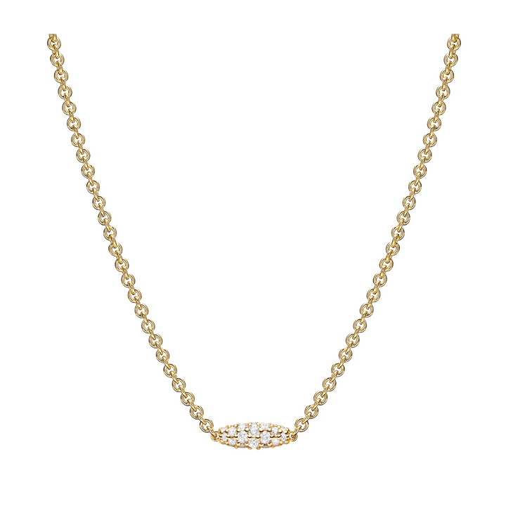 PAUL MORELLI 18K YELLOW GOLD SINGLE PIPETTE NECKLACE WITH DIAMONDS